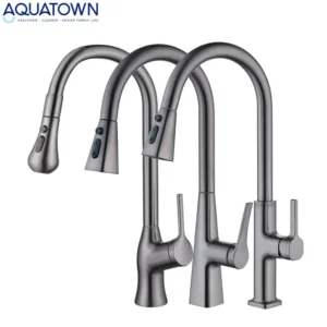 304 Stainless Steel Kitchen Faucet Pull-Down Sprayer Brushed Single Handle