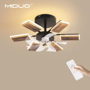 MIDUO MD8028 LED Ceiling Fan Remote 3-Color Light 57cm Black