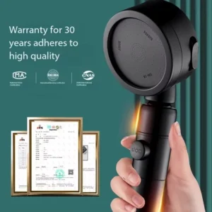 High Pressure Spinning Filter Shower Head 3 Modes Matte Black