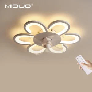 MIDUO Modern LED Ceiling Fan Light 6 Speed 50cm White